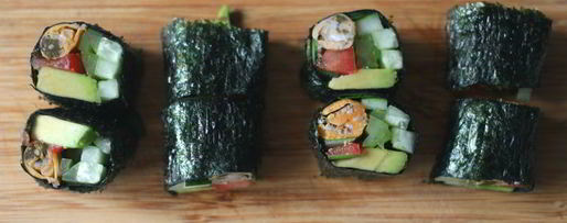 Шаг 6: роллов с мидиями и овощами