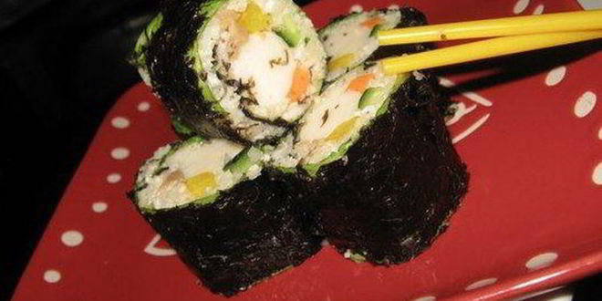 Рецепт роллов с шампиньонами и цветной капустой