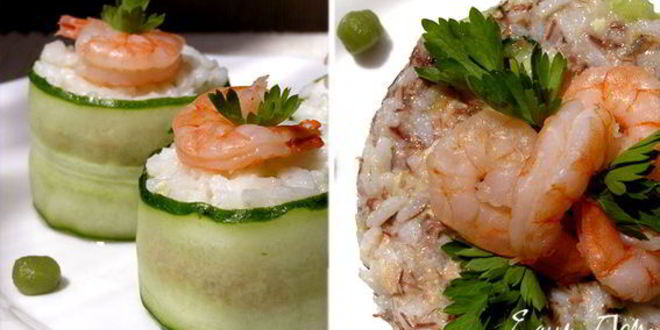 Рецепт роллов с тунцом и креветками