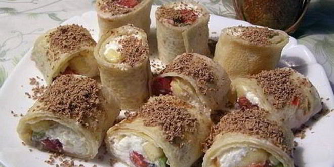 Рецепт роллов творожных, с фруктами