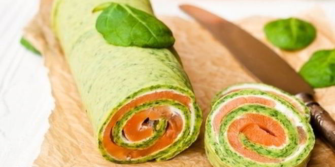 Рецепт шпинатных роллов с рыбой