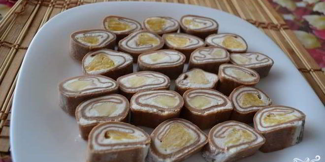 Рецепт сладкого ролла с фруктами