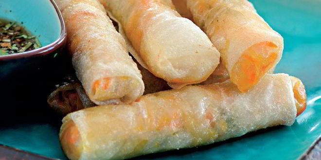 Рецепт спринга-роллов с крабами и свининой