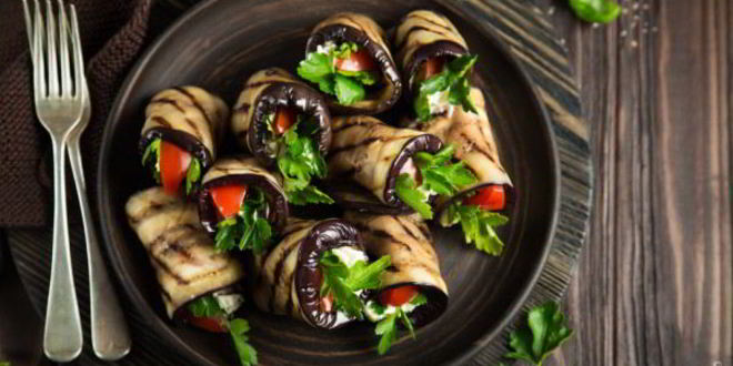 Рецепт баклажанов по-грузински рулетиками