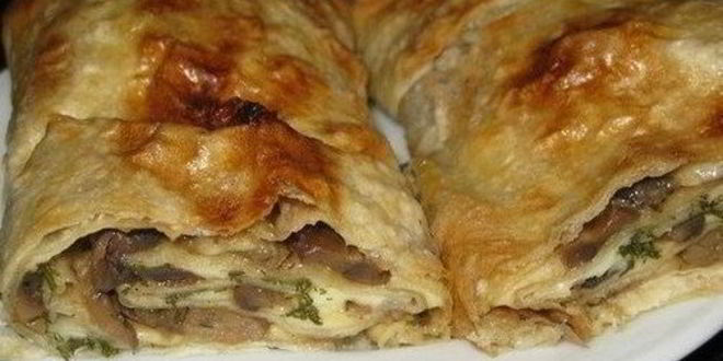 Рецепт грибного рулета из лаваша