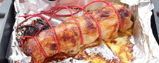 Шаг 4: куриного рулета с корейской морковью и языком