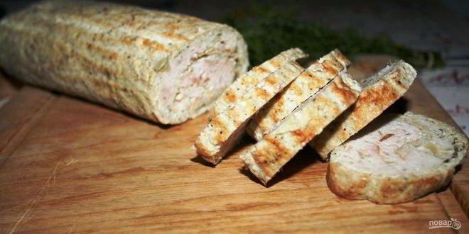 Рецепт куриного рулета с омлетом