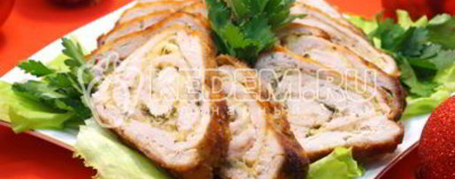 Шаг 11: куриного рулета с сыром и укропом