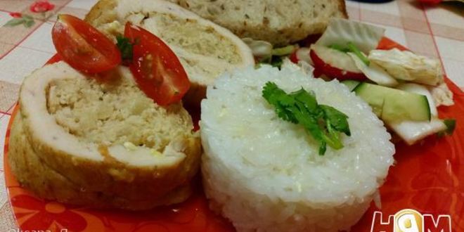 Рецепт куриных рулетиков с лимонно-яблочной начинкой