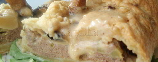 Шаг 4: мясного рулета с грибами и кабачком