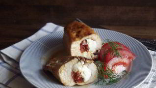 Рецепт Мясного рулета с овощами и сыром