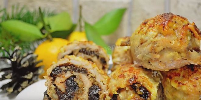 Рецепт мясных рулетов с черносливом и орехами
