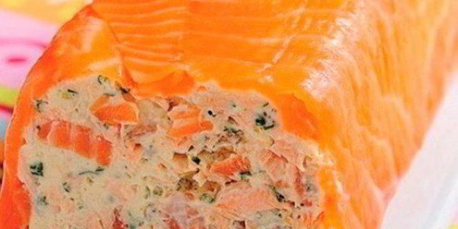 Рецепт рулета из творожного сыра и лосося