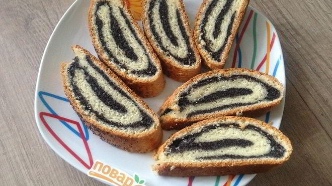 Рецепт Рулета с маком из песочного теста