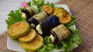 Рецепт Рулетиков из баклажанов с творогом и сыром