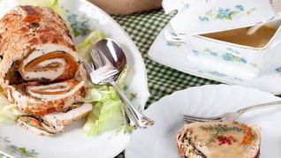 Рецепт Рулетиков из индейки с вином