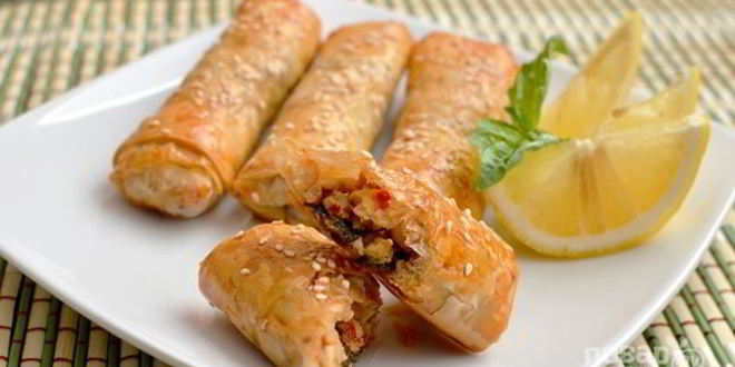 Рецепт рулетиков из теста фило