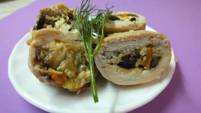Рецепт Рулетиков куриных с сыром и грибами