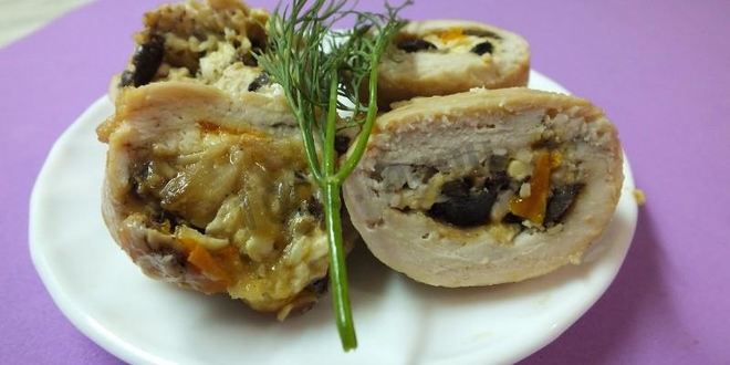 Рецепт рулетиков куриных с сыром и грибами