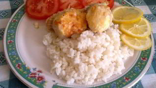 Рецепт Рулетов из филе минтая с рисом