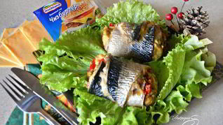 Рецепт Рулетов из скумбрии с сыром и овощами