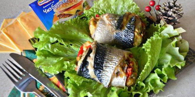 Рецепт рулетов из скумбрии с сыром и овощами