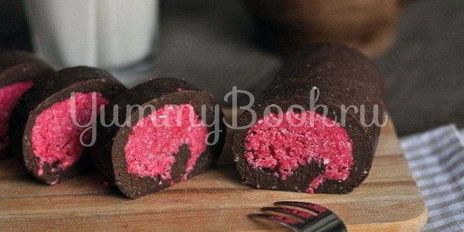 Рецепт шоколадна-кокосового рулет без выпечки