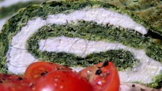 Рецепт Вегетарианского рулета из шпината с творогом
