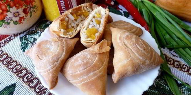 Рецепт самсы с тыквой и рисом