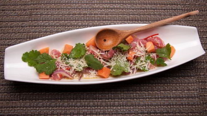 Рецепт Севиче бачиче с тунцом и папайей