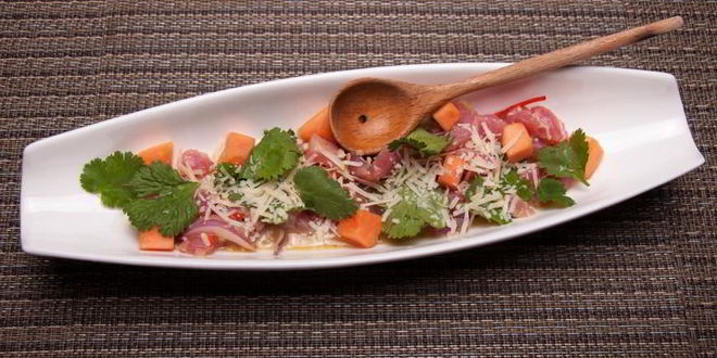 Рецепт севиче бачиче с тунцом и папайей