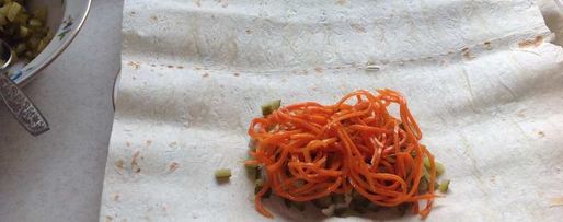 Шаг 3: шаурмы с курицей в лаваше