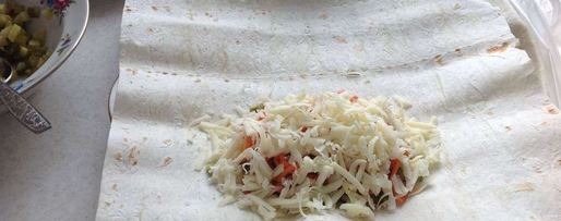 Шаг 4: шаурмы с курицей в лаваше