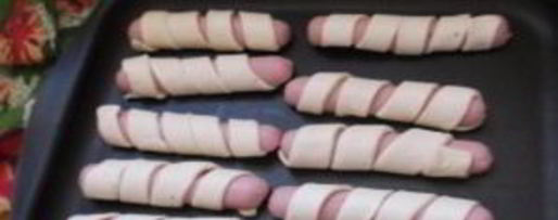 Шаг 3: сосисок в слоеном бездрожжевом тесте в духовке