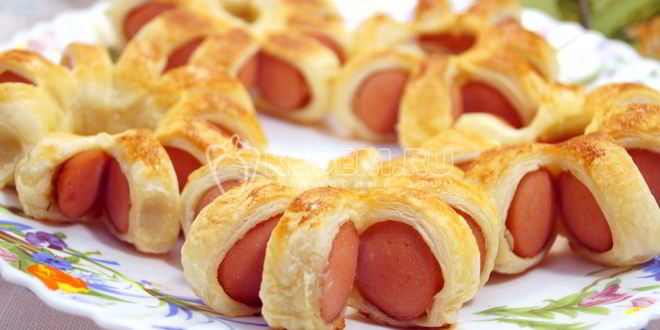 Рецепт сосисок в тесте цветочки