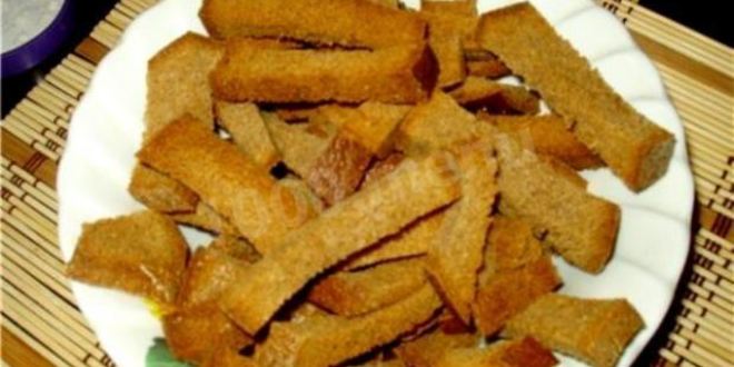 Рецепт чесночных сухариков с чесноком