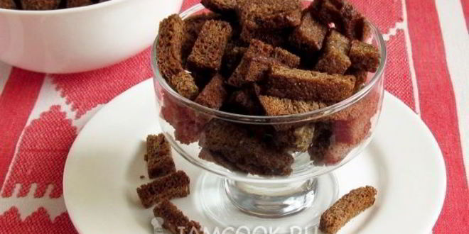 Рецепт ржаных сухариков с чесноком