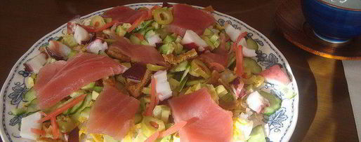 Шаг 2: чирашей-суш — риса с красной рыбой и икрой