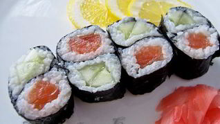 Рецепт Двойного суши-ролл Инь-Янь