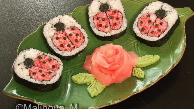 Рецепт Кадзарей-суш Божья коровка