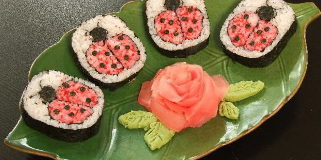 Рецепт кадзарей-суш божья коровка