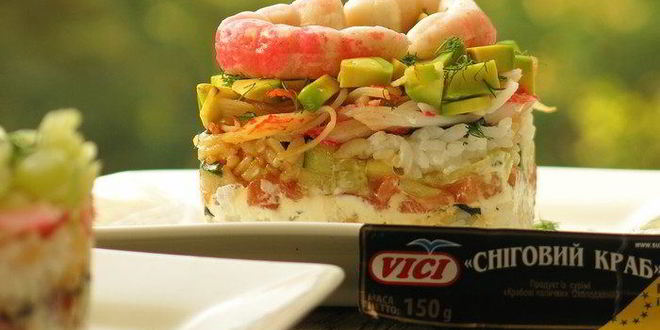 Рецепт суш мини-торт с крабовыми палочками