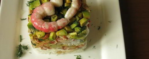 Шаг 17: суш мини-торт с крабовыми палочками