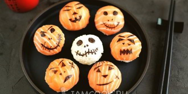 Рецепт суш темари на хэллоуин