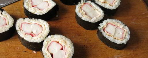 Шаг 18: суш яблоки с крабовыми палочками