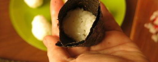 Шаг 5: суш, запеченных со спайси соусом с крабовыми палочками