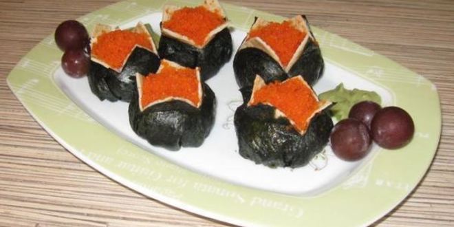 Рецепт темари-суш с нори и японским омлетом