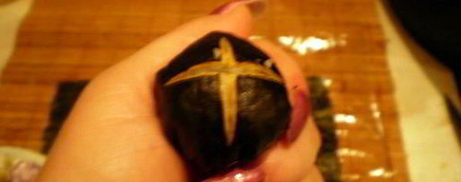 Шаг 6: темари-суш с нори и японским омлетом