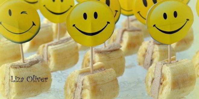 Рецепт банановых мини-сэндвичей с творожным кремом