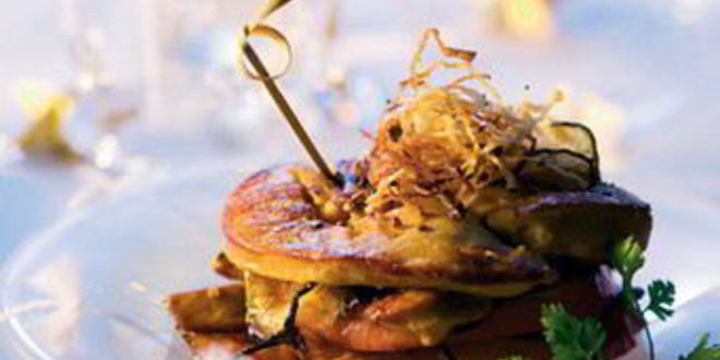 Рецепт клаба-сэндвича с фуа-гра и яблоками ранет